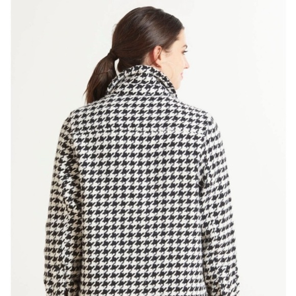 PISTOLA Libby Shirt Jacket in Houndstooth Wool Blend Black White Medium - Picture 2 of 8